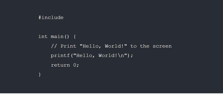 C Language Source Code Sample